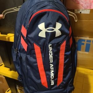Under Armour Hustle 5.0 Navy and Red Men's Backpack
